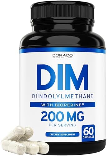 Suplemento DIM para Mujeres y Hombres (Bloqueador de Estrógenos Diindolilmetano, Tratamiento para Acné Hormonal, Equilibrio Hormonal) (200mg por - imagen 1