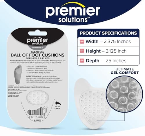 Cojines de Gel Transparente Premier Solutions para la Planta del Pie, para Tacones y Zapatos Planos, 6 Piezas (3 Pares) - imagen 2