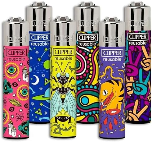 Clipper - Encendedores Reutilizables Clásicos Grandes - Paquete de 6 Encendedores Premium Recargables - Reemplaza Butano y Mecha para Luz Infinita - - imagen 1