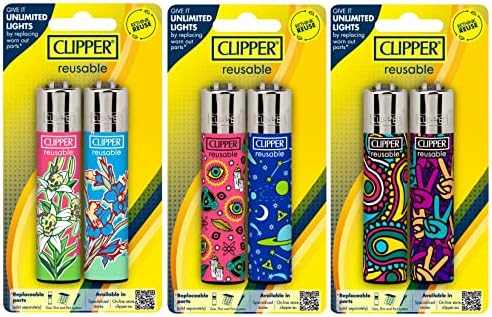 Clipper - Encendedores Reutilizables Clásicos Grandes - Paquete de 6 Encendedores Premium Recargables - Reemplaza Butano y Mecha para Luz Infinita - - imagen 4