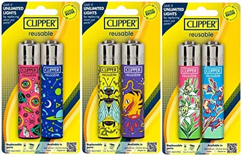 Clipper - Encendedores Reutilizables Clásicos Grandes - Paquete de 6 Encendedores Premium Recargables - Reemplaza Butano y Mecha para Luz Infinita - - imagen 5
