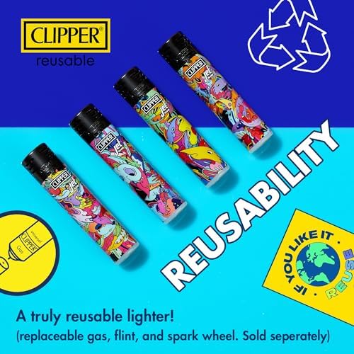 Clipper - Encendedores Reutilizables Clásicos Grandes - Paquete de 6 Encendedores Premium Recargables - Reemplaza Butano y Mecha para Luz Infinita - - imagen 6