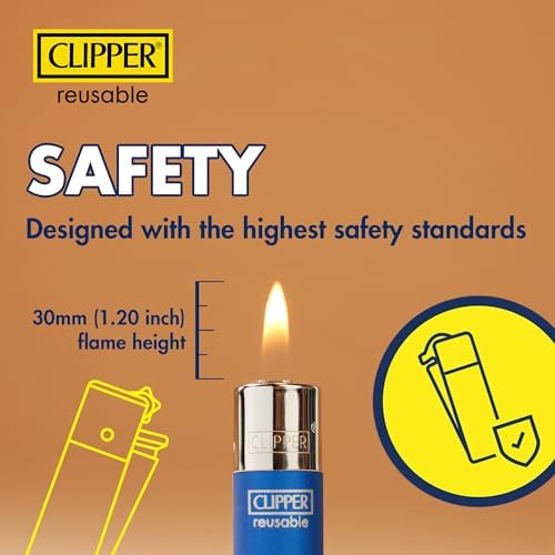 Clipper - Encendedores Reutilizables Clásicos Grandes - Paquete de 6 Encendedores Premium Recargables - Reemplaza Butano y Mecha para Luz Infinita - - imagen 7