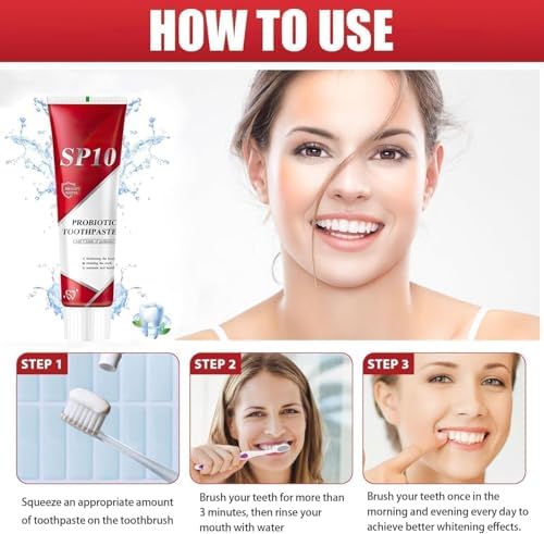 Pasta de Dientes Blanqueadora Probiotica 2PC SP-10 – Aliento Fresco, Limpieza Profunda, Remoción de Manchas – Fórmula Natural - imagen 3