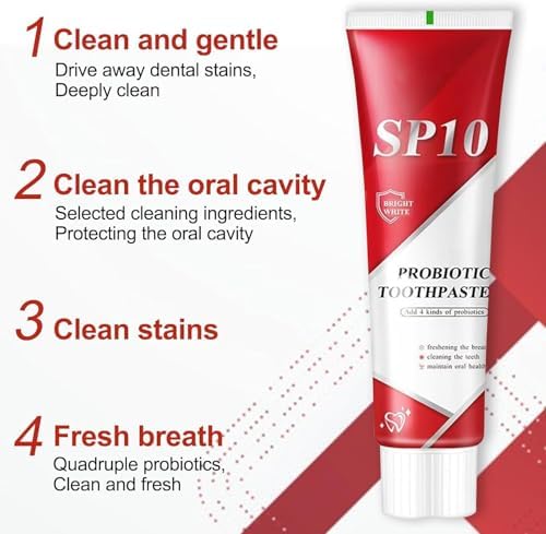 Pasta de Dientes Blanqueadora Probiotica 2PC SP-10 – Aliento Fresco, Limpieza Profunda, Remoción de Manchas – Fórmula Natural - imagen 6