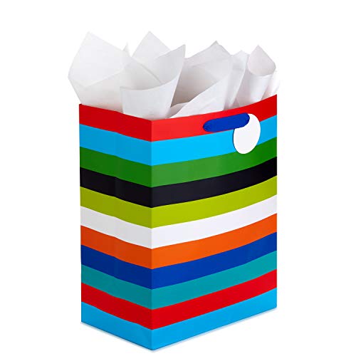 Bolsa de Regalo Extra Grande Hallmark de 17 con Papel de Seda (Rayas Arcoíris) para Cumpleaños, Graduaciones, Baby Showers y Día del Padre - imagen 6