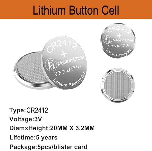 Baterías de Moneda Kunying CR2412, Batería de Litio CR2412 3V, 1 Paquete para Llave de Auto y Reloj Inteligente - imagen 5