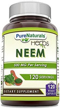 Suplemento Pure Naturals Neem (Hecho con Hoja de Neem Natural) | 500mg 120 Cápsulas Veganas | Sin OGM | Sin Gluten | Hecho en EE. UU. | Ideal para - imagen 1