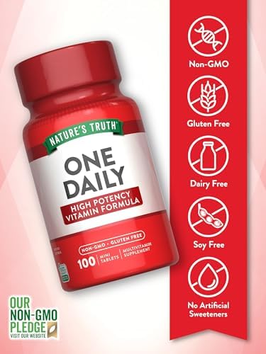 Multivitamínico Diario Nature's Truth | 100 Mini Tabletas | Para Hombres y Mujeres | Suplemento Sin OGM y Sin Gluten - imagen 3