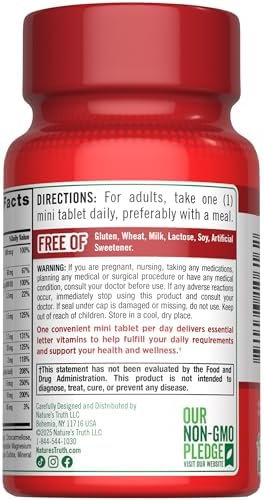 Multivitamínico Diario Nature's Truth | 100 Mini Tabletas | Para Hombres y Mujeres | Suplemento Sin OGM y Sin Gluten - imagen 7