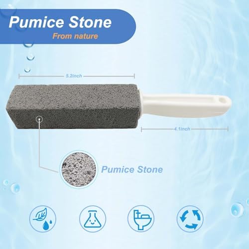 Tuodeal Piedra Pómez para Limpiar Inodoros con Mango - Paquete de 4 Piedras Pómez para Baño - imagen 2