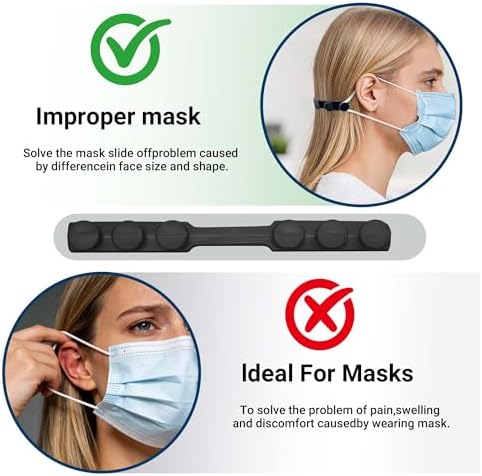 5 Piezas de Sujetadores de Silicona para Mascarillas, Extensores Ajustables para Proteger las Orejas, Bandas Reutilizables para la Parte Posterior de - imagen 5