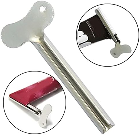 Xiaokeis 2 Piezas Exprimidor de Pasta de Dientes de Acero Inoxidable, Herramienta Ahorra Dinero para Baño (Plateado) - imagen 4