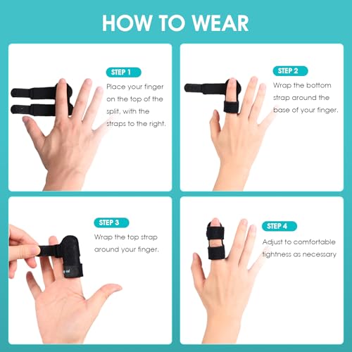 Férula para Dedos Cozyhealth (Paquete de 2), Enderezador Universal para Dedos, Soporte para Artritis y Alivio de Esguince para Dedos Medio, Índice, - imagen 6