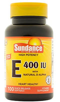 Sundance Vitamina E 180mg (400 UI) | 100 Cápsulas Blandas de Liberación Rápida | Suplemento de Alta Potencia | Sin OGM y Libre de Gluten - imagen 1