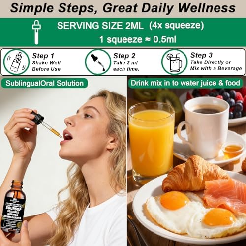 Bitters de Guanábana Líquidos, 10 en 1, Gotas Herbales con Musgo Marino, Ashwagandha, Aceite de Semilla Negra, Moringa y Orégano para Apoyo - imagen 6