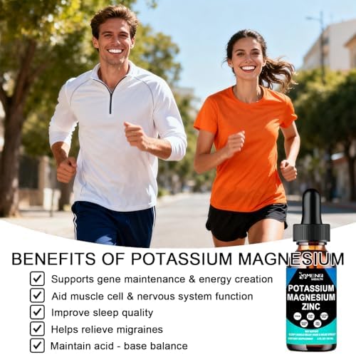 Suplemento Líquido de Potasio y Magnesio con Zinc, Ashwagandha, Bromelina y Vitaminas D3 y B6 para la Salud Vascular, Ósea, Muscular y Nerviosa, No - imagen 3