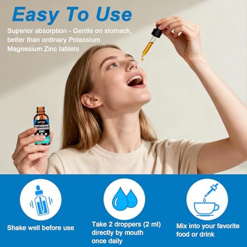 Suplemento Líquido de Potasio y Magnesio con Zinc, Ashwagandha, Bromelina y Vitaminas D3 y B6 para la Salud Vascular, Ósea, Muscular y Nerviosa, No - imagen 8