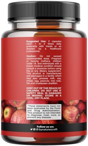 Cápsulas de Vinagre de Sidra de Manzana para Limpieza y Desintoxicación - Salud Digestiva y Pérdida de Peso con Cayena - 60 Cápsulas Extra Fuertes - imagen 2