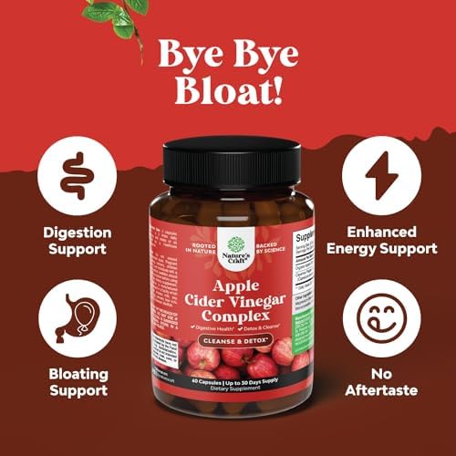Cápsulas de Vinagre de Sidra de Manzana para Limpieza y Desintoxicación - Salud Digestiva y Pérdida de Peso con Cayena - 60 Cápsulas Extra Fuertes - imagen 5