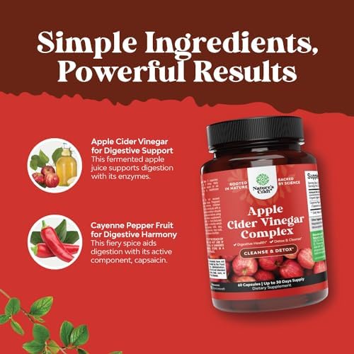 Cápsulas de Vinagre de Sidra de Manzana para Limpieza y Desintoxicación - Salud Digestiva y Pérdida de Peso con Cayena - 60 Cápsulas Extra Fuertes - imagen 6