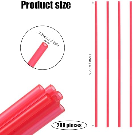 200 piezas de popotes para aerosol, 4.72 in de largo, tubos de extensión rojos de PP para pintura, limpiador y aceite en espacios reducidos - imagen 2
