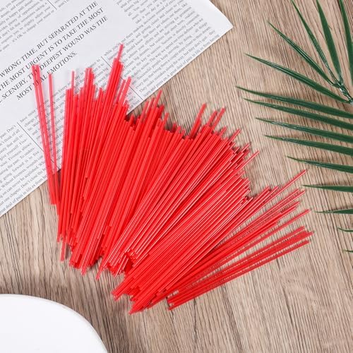200 piezas de popotes para aerosol, 4.72 in de largo, tubos de extensión rojos de PP para pintura, limpiador y aceite en espacios reducidos - imagen 3
