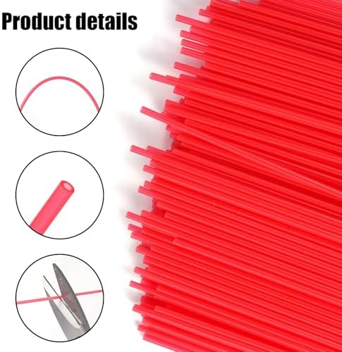 200 piezas de popotes para aerosol, 4.72 in de largo, tubos de extensión rojos de PP para pintura, limpiador y aceite en espacios reducidos - imagen 4