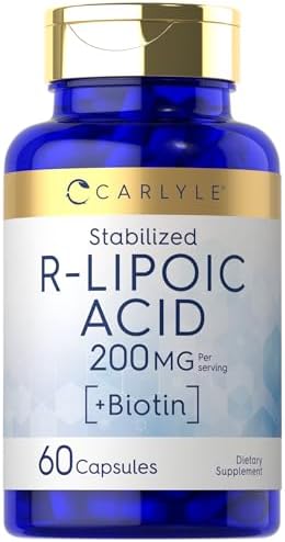 Ácido R-Lipoico Carlyle 200mg | 60 Cápsulas | RLA Estabilizado con Biotina | Sin OGM, Libre de Gluten - imagen 1