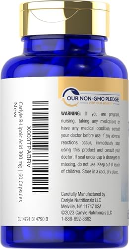Ácido R-Lipoico Carlyle 200mg | 60 Cápsulas | RLA Estabilizado con Biotina | Sin OGM, Libre de Gluten - imagen 3