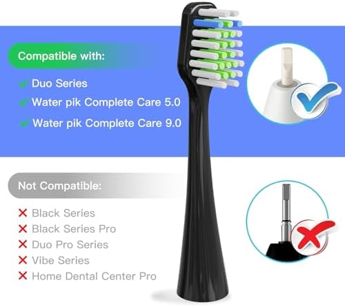 Cabezas de cepillo de dientes de repuesto compatibles con Aquasonic Duo Series/Centro Dental Eléctrico (NO para Duo PRO Series) - 4 Blancas y 4 Negras - imagen 2