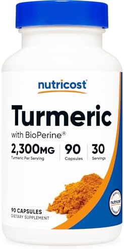 Nutricost Cúrcuma con BioPerine 90 Cápsulas - Extracto de Cúrcuma 95% Curcuminoides, Incluye Extracto de Pimienta Negra, Vegano, Sin OGM - imagen 1