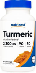 Nutricost Cúrcuma con BioPerine 90 Cápsulas - Extracto de Cúrcuma 95% Curcuminoides, Incluye Extracto de Pimienta Negra, Vegano, Sin OGM - imagen 1