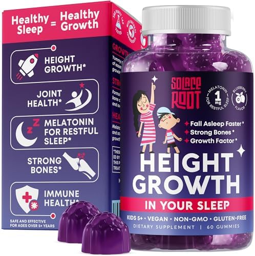 Gomitas para el Crecimiento de Altura con Melatonina para Niños y Adolescentes - Suplemento de Ashwagandha - Vitaminas para Crecer Más Altos - imagen 1