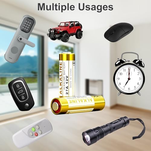Bateria Alcalina Bvgokcell A27 27A 12V (Paquete de 20), LR27A MN27, Duradera para Control Remoto de Ventilador, Abridor de Garaje, Timbre, Llave - imagen 4