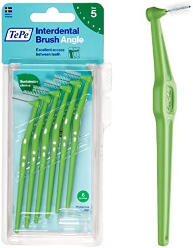 Cepillo Interdental TEPE Angulado, Pack de 6, 0.8 mm, Para Espacios Grandes, Verde, Tamaño 5 - imagen 1