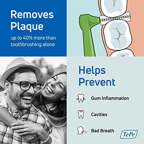 Cepillo Interdental TEPE Angulado, Pack de 6, 0.8 mm, Para Espacios Grandes, Verde, Tamaño 5 - imagen 2