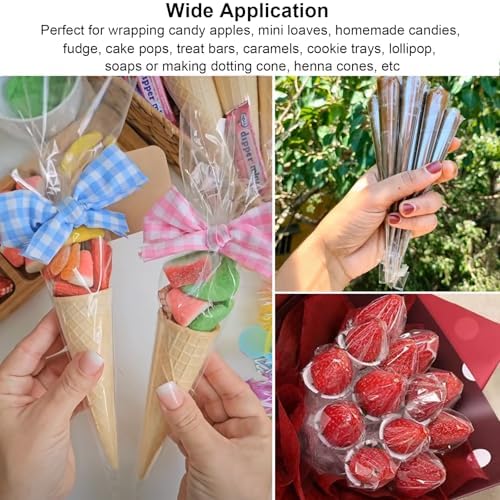Hojas de Celofán SYOGUA de 150 Piezas, 12 x 12 Pulgadas, 3 Mil de Grosor, Envolturas Cristalinas para Dulces, Postres y Manualidades - imagen 7