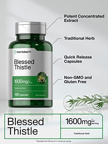 Cápsulas de Cardo Bendito Horbaach | 150 Contenido | Máxima Potencia | Suplemento Herbáceo Sin OGM y Sin Gluten - imagen 3