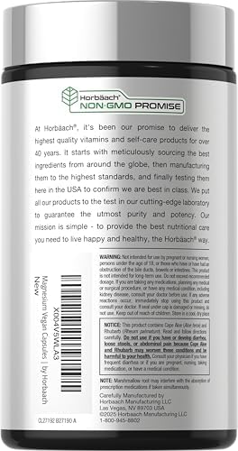 Horbaach Magnesio 230mg | Mezcla Herbal Plus | 200 Cápsulas Veganas | Suplemento Sin OGM y Sin Gluten - imagen 3
