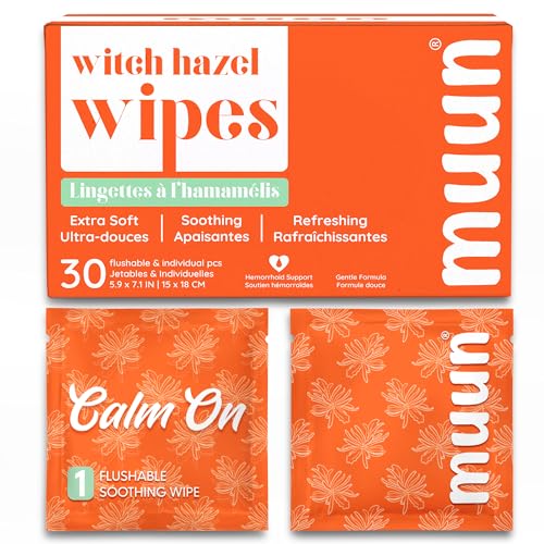 Toallitas de Hamamelis (30 piezas) - Toallitas Calmantes para Feminidad y Hemorroides - Apoyo Postparto - Toallitas Húmedas para Limpieza Personal - - imagen 1