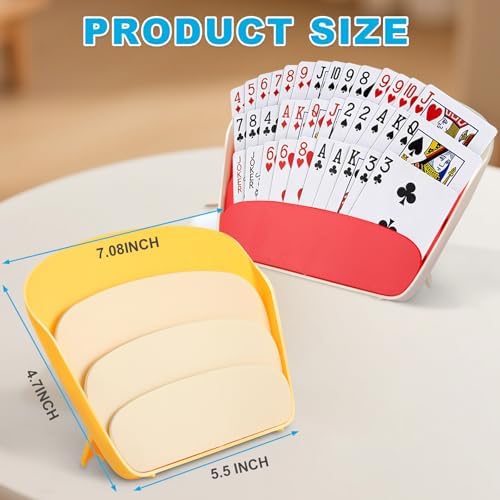 FYCQER 2 Piezas Soporte de Cartas, 3 Capas Plegable y Portátil para Poker, UNO, Canasta y Juegos de Cartas, Ideal para Noches de Juegos en Familia y - imagen 2