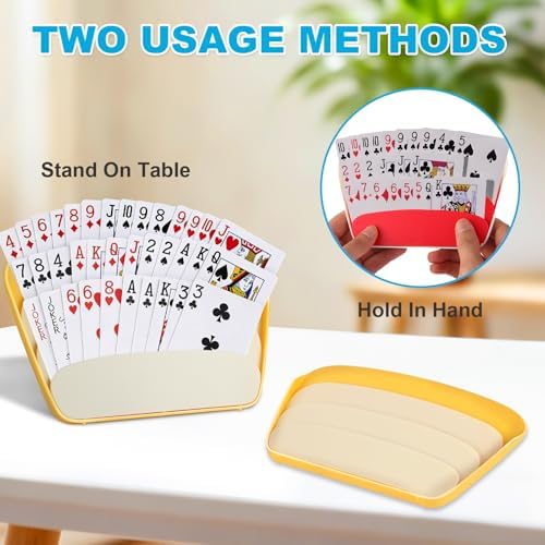FYCQER 2 Piezas Soporte de Cartas, 3 Capas Plegable y Portátil para Poker, UNO, Canasta y Juegos de Cartas, Ideal para Noches de Juegos en Familia y - imagen 4