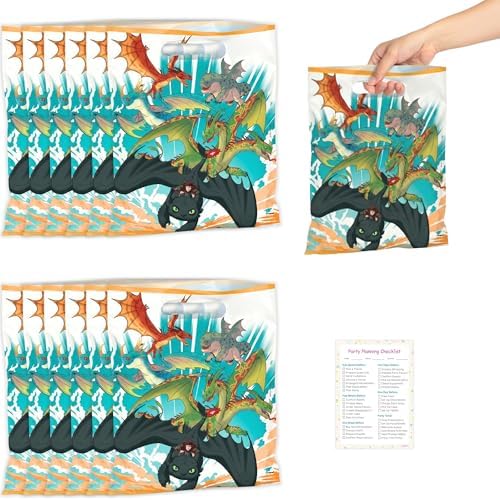 Bolsas de Regalo Únicas de Cómo Entrenar a Tu Dragón - Paquete de 16 - Suministros y Decoraciones para Fiestas de Cumpleaños - Licencia Oficial - - imagen 1