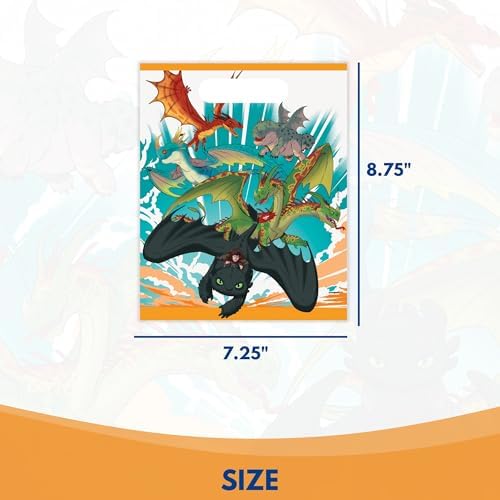 Bolsas de Regalo Únicas de Cómo Entrenar a Tu Dragón - Paquete de 16 - Suministros y Decoraciones para Fiestas de Cumpleaños - Licencia Oficial - - imagen 5