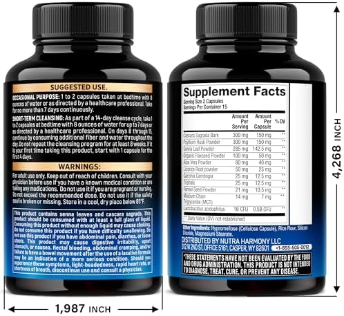 Limpieza de Colon - Limpieza de 15 Días para Mujeres y Hombres - Senna | Cascara | Garcinia Cambogia | Probióticos y Fibra - Digestión y Detox - - imagen 2