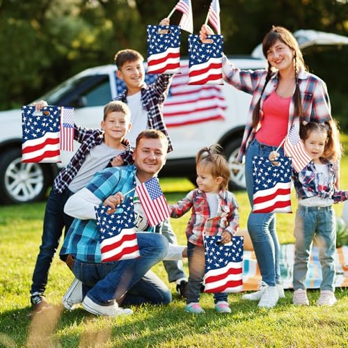 50 Piezas de Bolsas de Favor para Fiesta del 4 de Julio, Bolsas de Plástico Patrióticas con Bandera Americana, Regalos Rojos, Blancos y Azules para - imagen 5