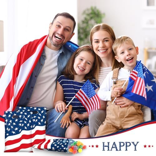 50 Piezas de Bolsas de Favor para Fiesta del 4 de Julio, Bolsas de Plástico Patrióticas con Bandera Americana, Regalos Rojos, Blancos y Azules para - imagen 7