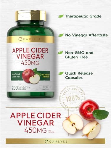 Cápsulas de Vinagre de Sidra de Manzana Carlyle | 450mg | 200 Píldoras | Suplemento Sin OGM y Libre de Gluten - imagen 4
