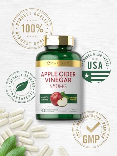 Cápsulas de Vinagre de Sidra de Manzana Carlyle | 450mg | 200 Píldoras | Suplemento Sin OGM y Libre de Gluten - imagen 6
